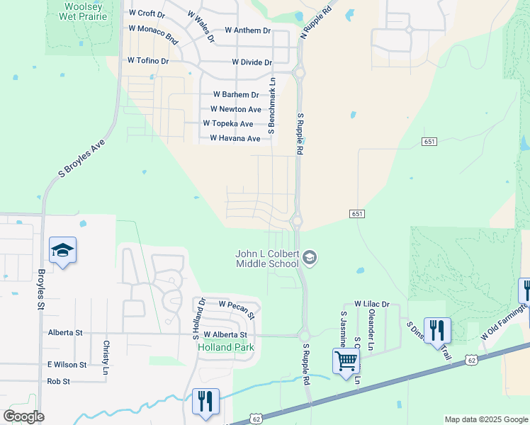 map of restaurants, bars, coffee shops, grocery stores, and more near 370 S Dinsmore Trail in Fayetteville