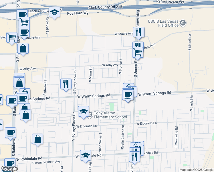 map of restaurants, bars, coffee shops, grocery stores, and more near 7232 Sierra Moon Court in Las Vegas