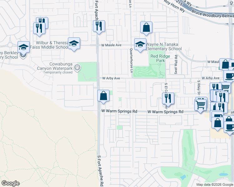 map of restaurants, bars, coffee shops, grocery stores, and more near 9293 Adamshurst Avenue in Las Vegas