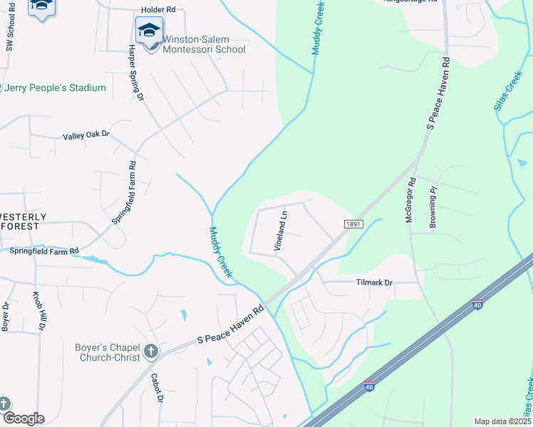 map of restaurants, bars, coffee shops, grocery stores, and more near 2205 Sedgemont Drive in Winston-Salem