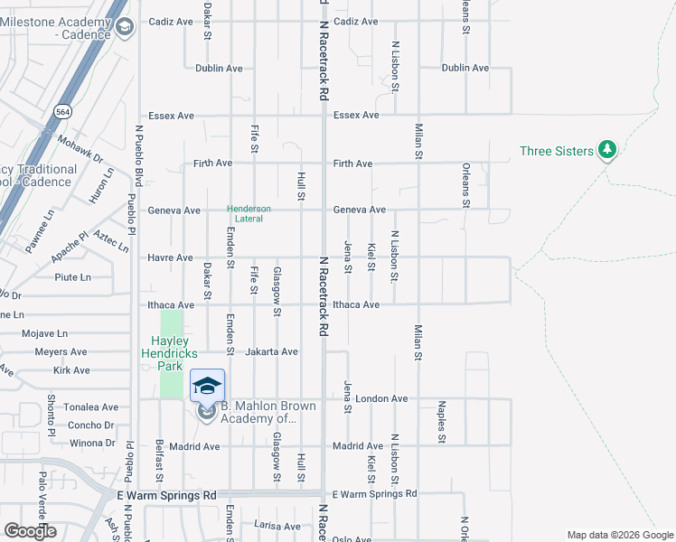 map of restaurants, bars, coffee shops, grocery stores, and more near 412 North Racetrack Road in Henderson