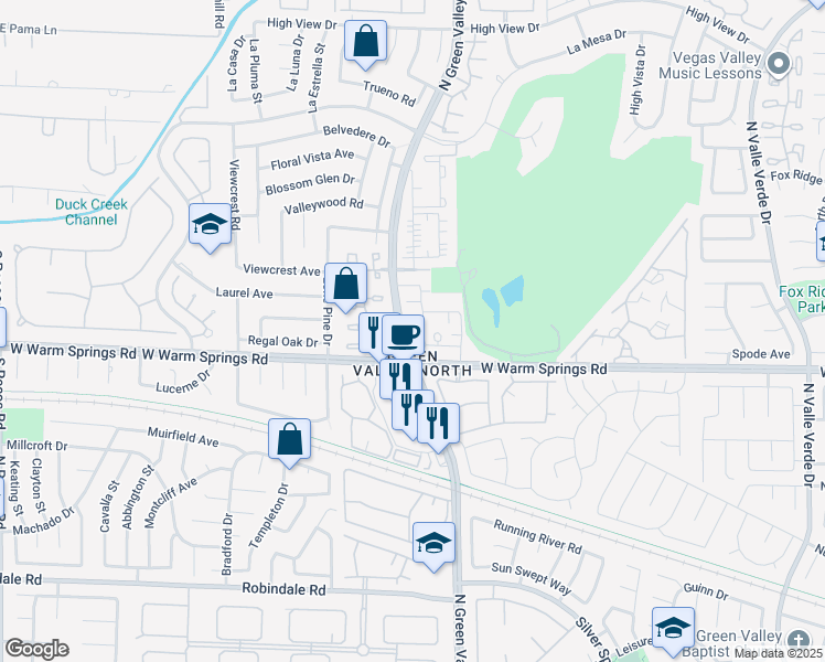 map of restaurants, bars, coffee shops, grocery stores, and more near in Henderson