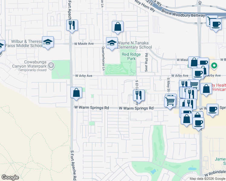 map of restaurants, bars, coffee shops, grocery stores, and more near 9138 Red Currant Avenue in Las Vegas