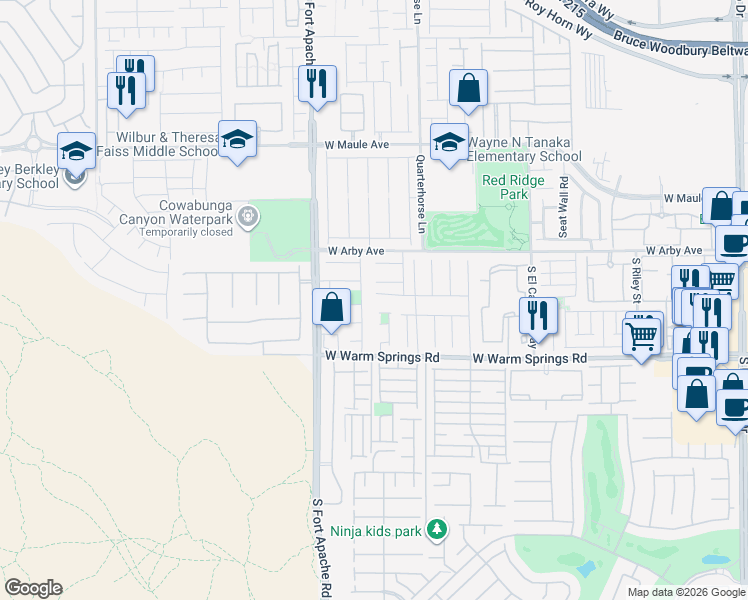 map of restaurants, bars, coffee shops, grocery stores, and more near 9274 Hainsworth Avenue in Las Vegas