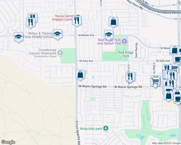 map of restaurants, bars, coffee shops, grocery stores, and more near 9274 Hainsworth Avenue in Las Vegas