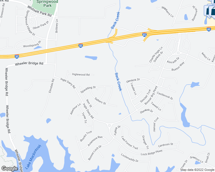 map of restaurants, bars, coffee shops, grocery stores, and more near 446 Spaulding Street in Burlington