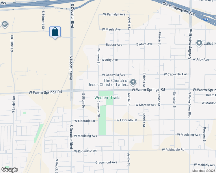 map of restaurants, bars, coffee shops, grocery stores, and more near 4536 West Warm Springs Road in Las Vegas