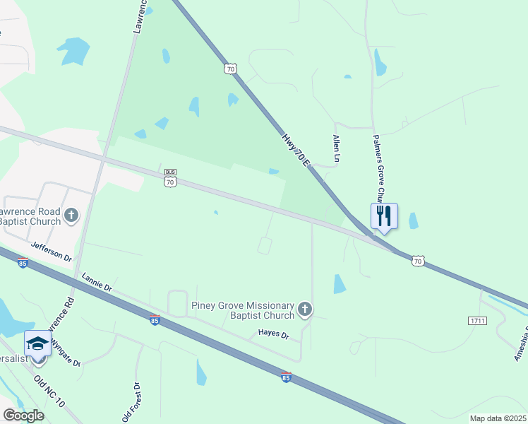 map of restaurants, bars, coffee shops, grocery stores, and more near 2101 U.S. Highway 70A in Hillsborough