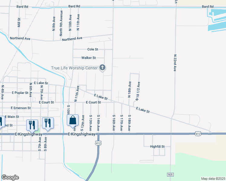 map of restaurants, bars, coffee shops, grocery stores, and more near 301 North 15th Avenue in Paragould