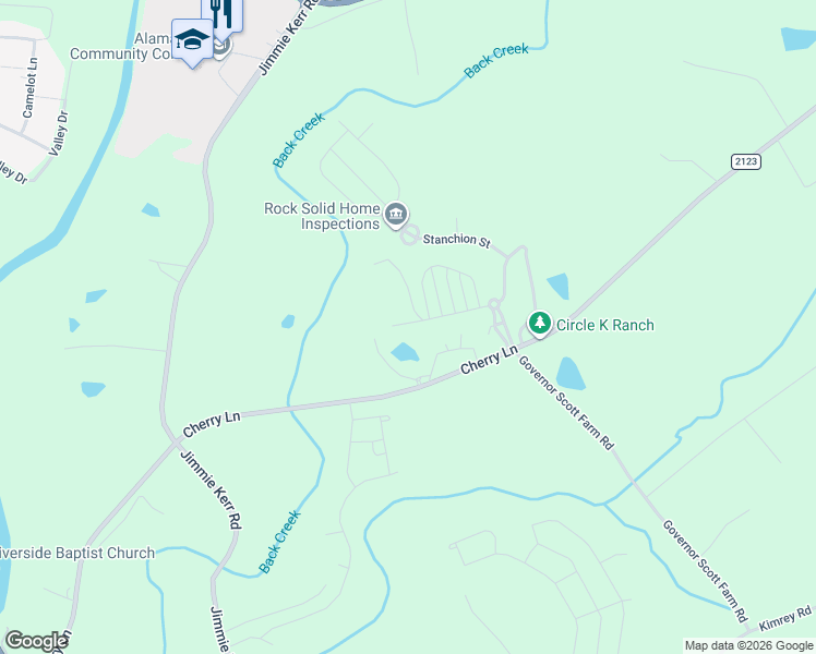 map of restaurants, bars, coffee shops, grocery stores, and more near 1705 Old Fields Boulevard in Haw River