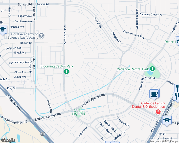 map of restaurants, bars, coffee shops, grocery stores, and more near 399 Moonlight Opera Court in Henderson