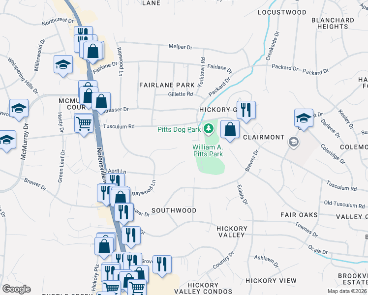 map of restaurants, bars, coffee shops, grocery stores, and more near 274 April Lane in Nashville