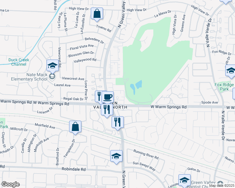 map of restaurants, bars, coffee shops, grocery stores, and more near 2312 North Green Valley Parkway in Henderson