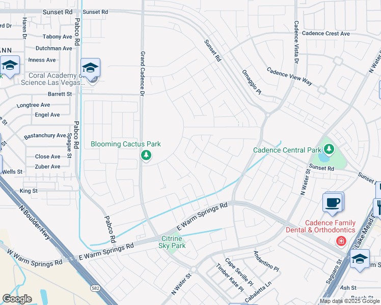 map of restaurants, bars, coffee shops, grocery stores, and more near 398 Moonlight Opera Court in Henderson