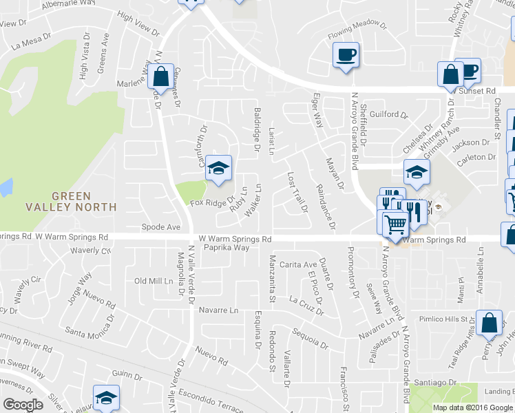 map of restaurants, bars, coffee shops, grocery stores, and more near 420 Crater Court in Henderson