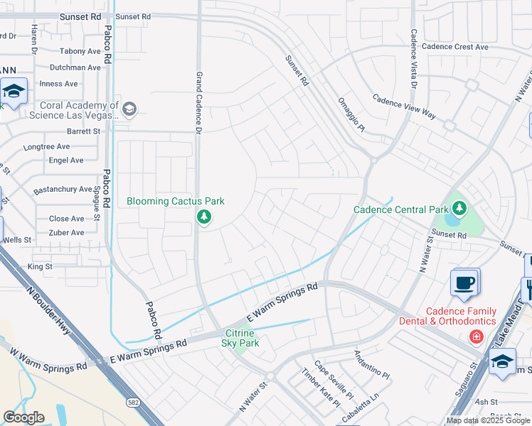 map of restaurants, bars, coffee shops, grocery stores, and more near 398 Moonlight Opera Court in Henderson