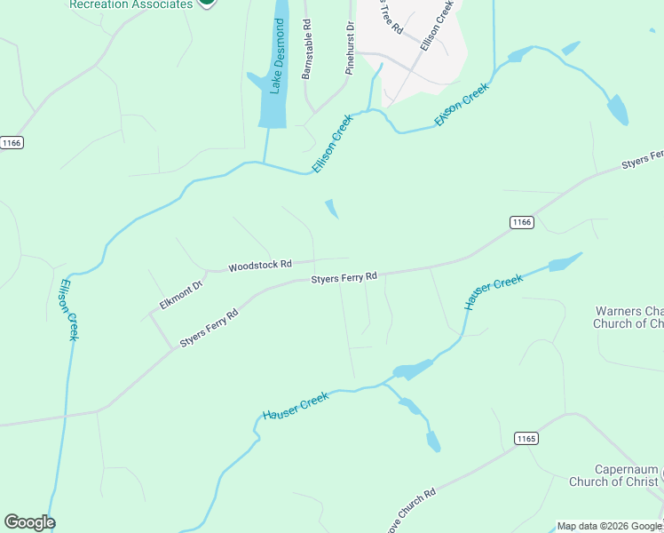 map of restaurants, bars, coffee shops, grocery stores, and more near 1891 Woodstock Road in Clemmons