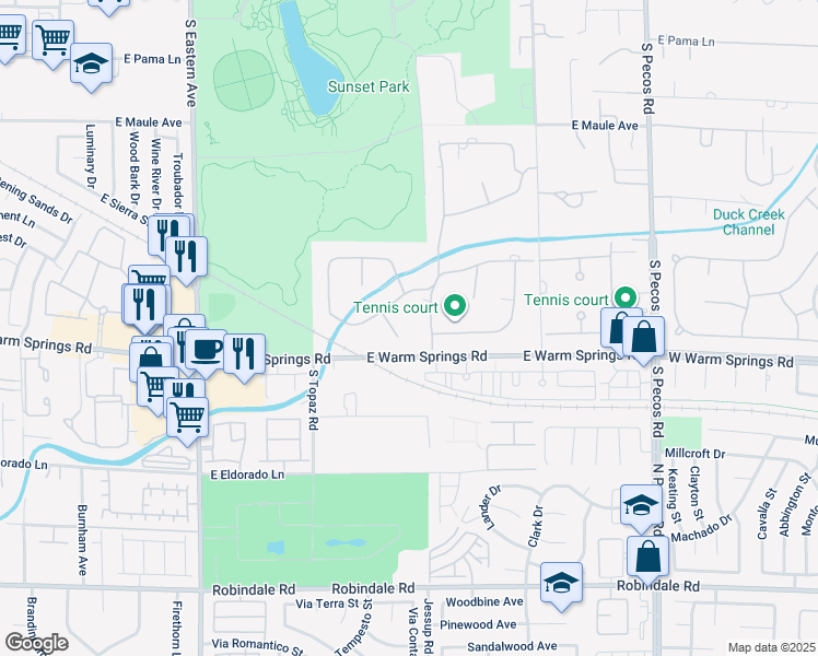 map of restaurants, bars, coffee shops, grocery stores, and more near 7258 Loma Alta Circle in Las Vegas