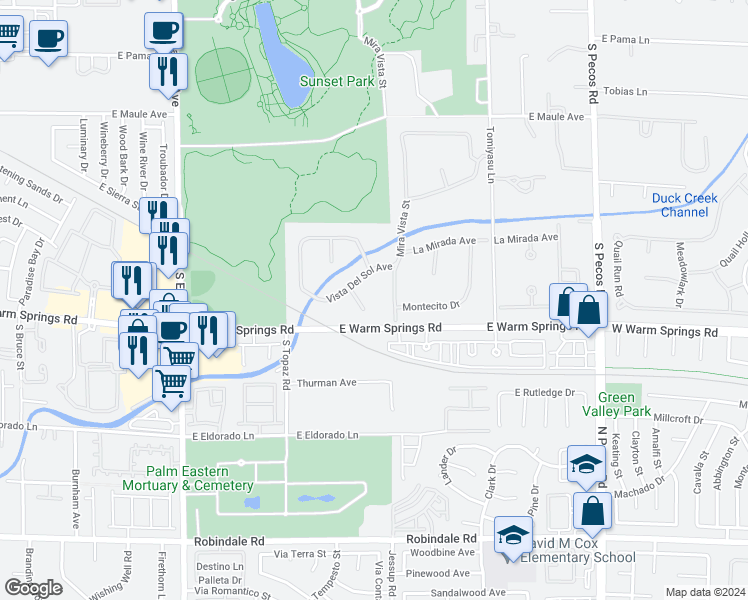map of restaurants, bars, coffee shops, grocery stores, and more near 7258 Loma Alta Circle in Las Vegas