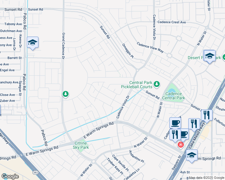 map of restaurants, bars, coffee shops, grocery stores, and more near 394 Wilbur Jurden Court in Henderson