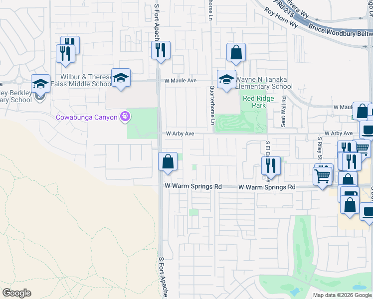 map of restaurants, bars, coffee shops, grocery stores, and more near 9265 Ansley Court in Las Vegas