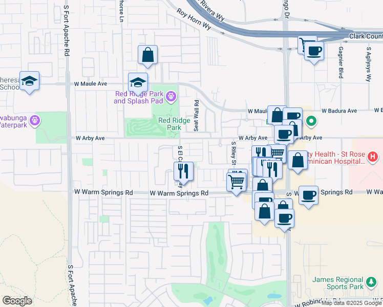 map of restaurants, bars, coffee shops, grocery stores, and more near 8954 Flying Frog Avenue in Las Vegas