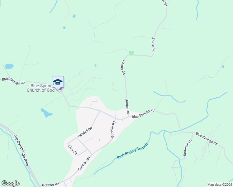 map of restaurants, bars, coffee shops, grocery stores, and more near 108 Kerri Drive in Strawberry Plains