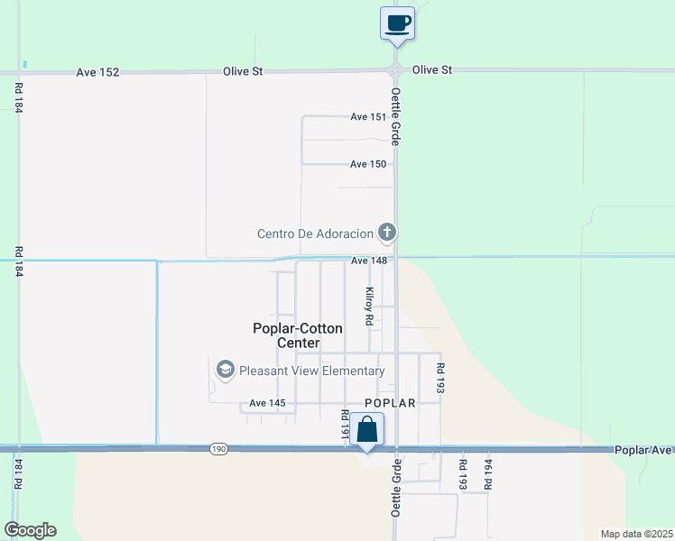 map of restaurants, bars, coffee shops, grocery stores, and more near 19043-19099 Ave 148 in Porterville