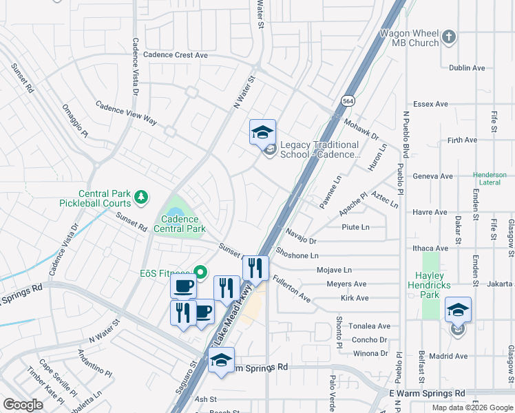 map of restaurants, bars, coffee shops, grocery stores, and more near 450 Aubade Court in Henderson
