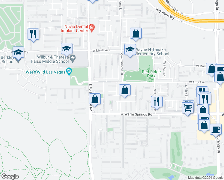 map of restaurants, bars, coffee shops, grocery stores, and more near 9260 Shellmont Court in Las Vegas