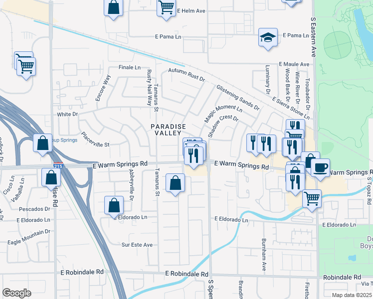 map of restaurants, bars, coffee shops, grocery stores, and more near 7245 Walnut Ridge Cir in Las Vegas