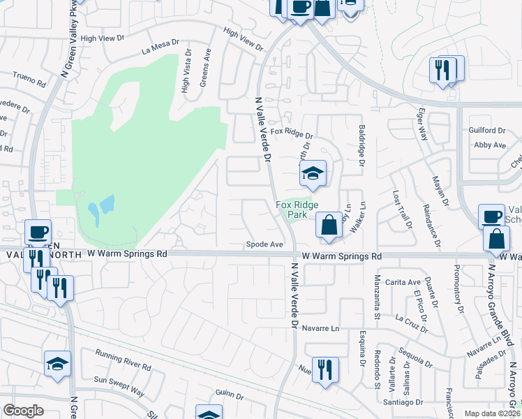 map of restaurants, bars, coffee shops, grocery stores, and more near 1908 Ginori Court in Henderson