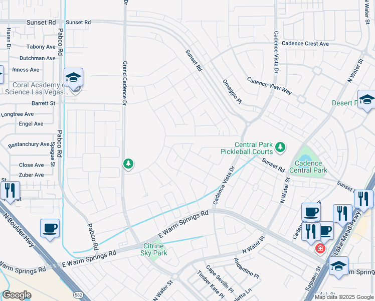 map of restaurants, bars, coffee shops, grocery stores, and more near 420 Desert Cadence Street in Henderson