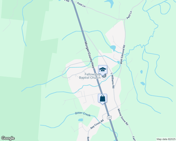 map of restaurants, bars, coffee shops, grocery stores, and more near 406 Gaskin Circle in Wartburg