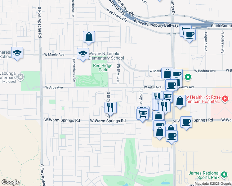 map of restaurants, bars, coffee shops, grocery stores, and more near 8954 Flying Frog Avenue in Las Vegas