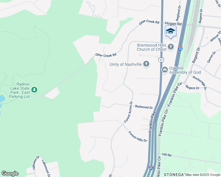map of restaurants, bars, coffee shops, grocery stores, and more near 904 Forest Acres Court in Nashville