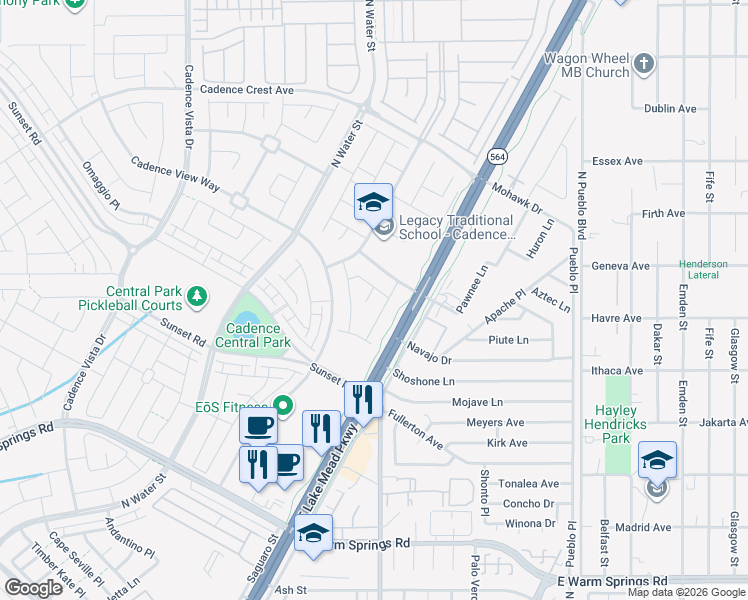 map of restaurants, bars, coffee shops, grocery stores, and more near 466 Aubade Court in Henderson