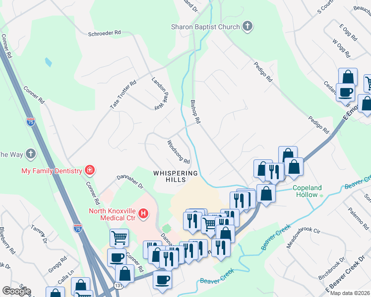 map of restaurants, bars, coffee shops, grocery stores, and more near 7709 South Whispering Oak Circle in Powell