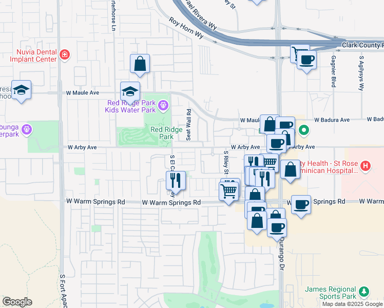 map of restaurants, bars, coffee shops, grocery stores, and more near 8954 Flying Frog Avenue in Las Vegas