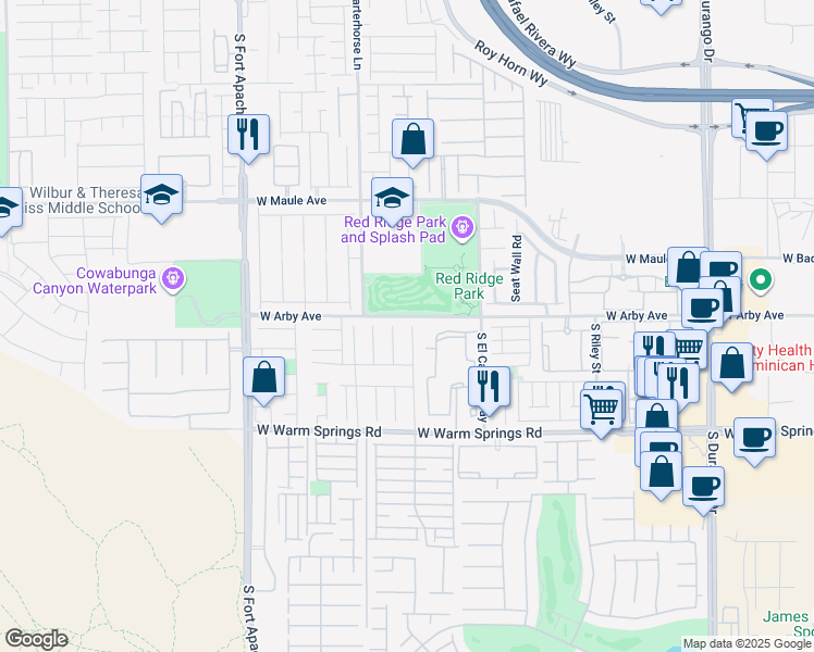map of restaurants, bars, coffee shops, grocery stores, and more near 7134 Brassica Court in Las Vegas