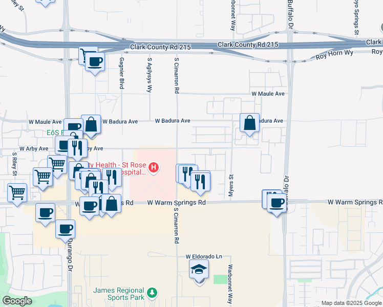 map of restaurants, bars, coffee shops, grocery stores, and more near 7137 Avana Street in Las Vegas