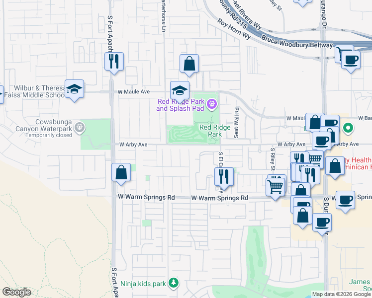 map of restaurants, bars, coffee shops, grocery stores, and more near 7134 Brassica Court in Las Vegas