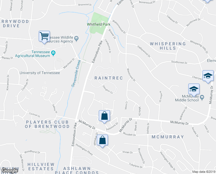 map of restaurants, bars, coffee shops, grocery stores, and more near 1602-2522 Ellington Circle in Nashville