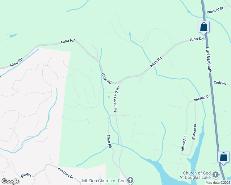 map of restaurants, bars, coffee shops, grocery stores, and more near 339 Harrison Ferry Road in White Pine