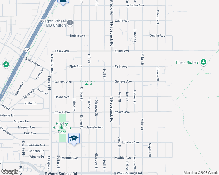 map of restaurants, bars, coffee shops, grocery stores, and more near 432 North Racetrack Road in Henderson
