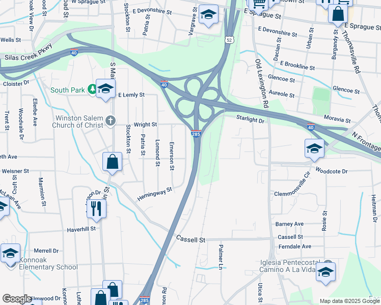 map of restaurants, bars, coffee shops, grocery stores, and more near 436 Hemingway Street in Winston-Salem