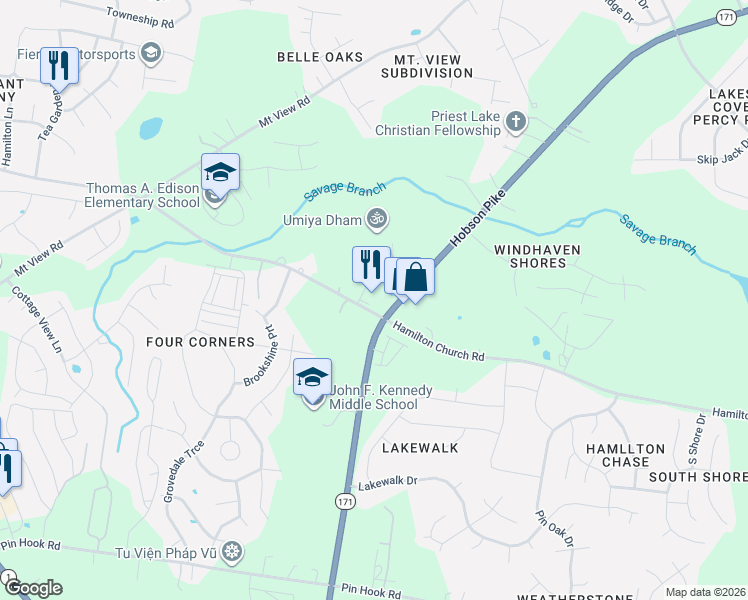 map of restaurants, bars, coffee shops, grocery stores, and more near 2211 Hobson Pike in Nashville