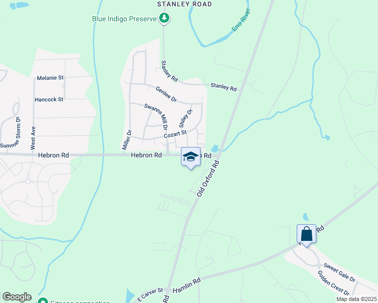 map of restaurants, bars, coffee shops, grocery stores, and more near 1304 Cozart Street in Durham