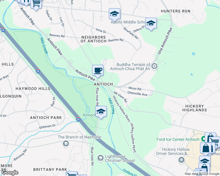 map of restaurants, bars, coffee shops, grocery stores, and more near in Nashville
