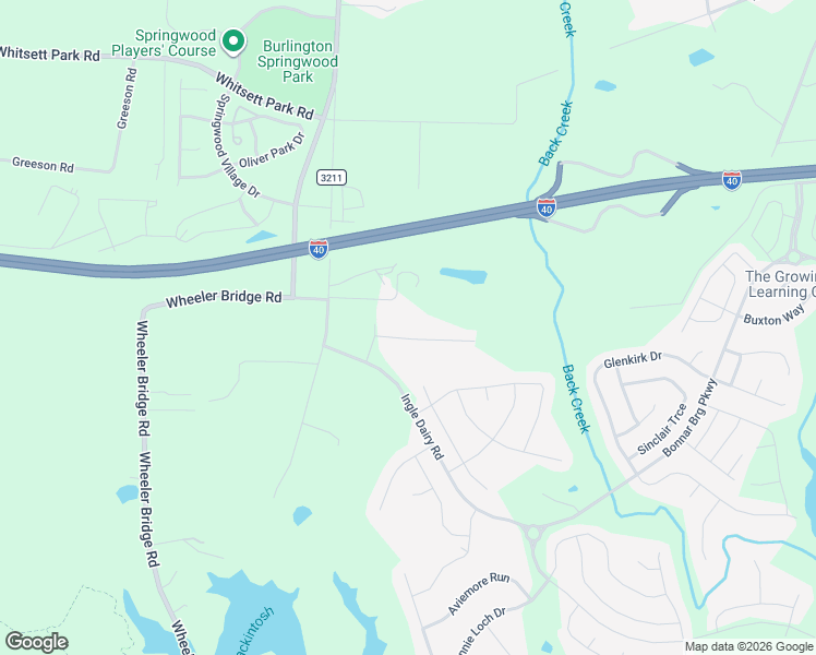 map of restaurants, bars, coffee shops, grocery stores, and more near 7508 Ingle Dairy Road in Burlington